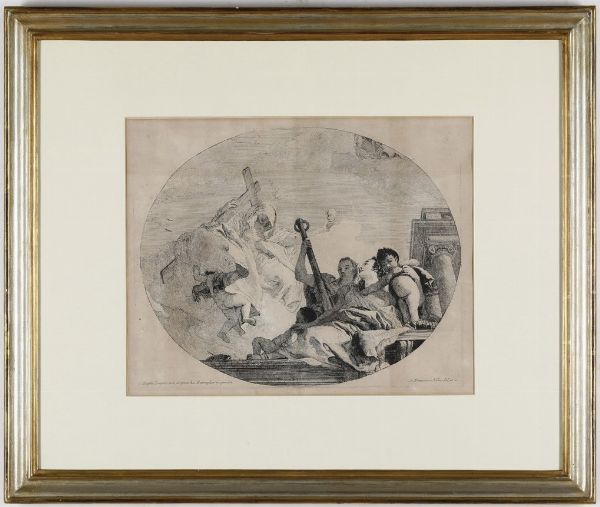 Tiepolo Giandomenico (Venezia, 30 agosto 1727  Venezia, 3 marzo 1804) <BR> Le tre virt teologali... Venezia, seconda met secolo XVIII  - Asta Stampe - Associazione Nazionale - Case d'Asta italiane