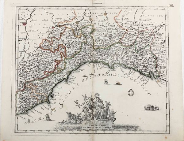 Carta corografica governo della Liguria, 1750  - Asta Stampe - Associazione Nazionale - Case d'Asta italiane