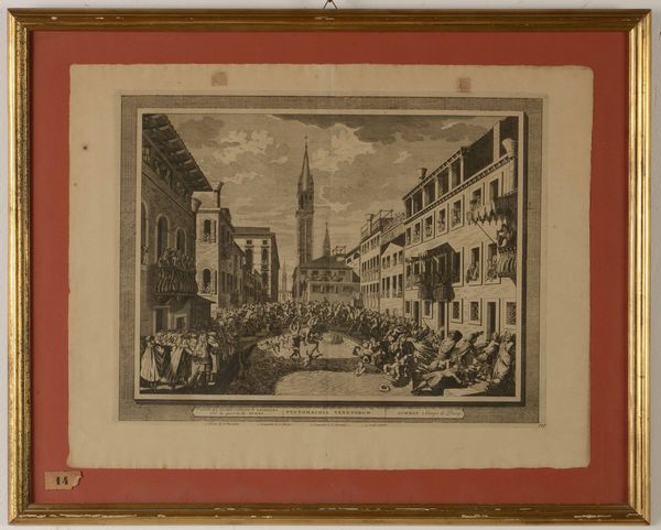 Peter Van der Aa (1653-1733)<BR> Canale San Barnaba con la Guerra dei Pugni. Leida,1722<BR>  - Asta Stampe - Associazione Nazionale - Case d'Asta italiane