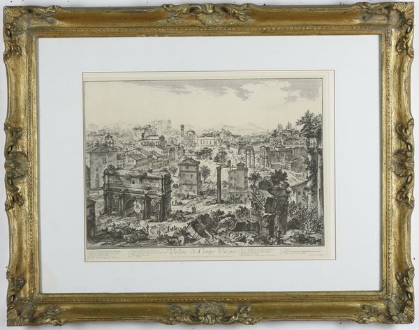 Giovanni Battista Piranesi (Mogliano Veneto, 4 ottobre 1720  Roma, 9 novembre 1778) Veduta di Campo Vaccino  - Asta Stampe - Associazione Nazionale - Case d'Asta italiane