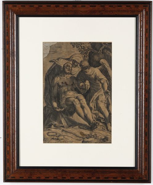 AGOSTINO CARRACCI : Carracci Agostino, da Paolo Calliari Veronese<BR> Piet, incisione a bulino firmata Paolo Calliari Veronese inve. /Agu. Car[racci]. fe. / Oratio Bertelli inc. 1582 Bologna, dim. cm 28x40.  - Asta Stampe - Associazione Nazionale - Case d'Asta italiane