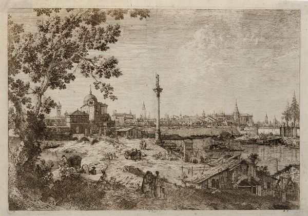 Antonio Canal detto Canaletto (Venezia 28.10.1697 - Venezia 19.04.1768)<BR>Probabile tiratura Remondini<BR> Veduta immaginaria di Padova<BR>Acquaforte. Buona impressione con due piccoli restauri agli angoli inferiori<BR>Dimensione foglio cm 32,3x45,6<BR>Dimensione rame cm 30,4x43  - Asta Stampe - Associazione Nazionale - Case d'Asta italiane