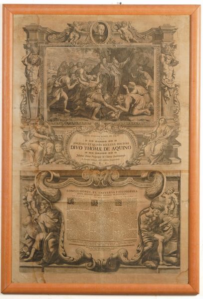 Cajetani Zenobii Grande stampa religiosa raffigurante episodi della vita di San Tommaso d'Aquino, 1718  - Asta Stampe - Associazione Nazionale - Case d'Asta italiane