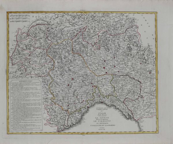 Nouvelle carte geographique et historique de l'Italie - Fine XVIII secolo  - Asta Stampe - Associazione Nazionale - Case d'Asta italiane