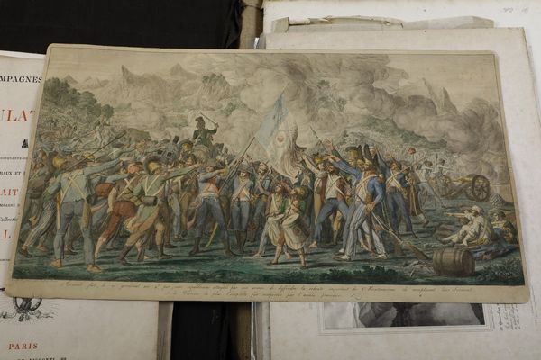 AA.VV. Raccolta di 88 stampe napoleoniche, inclusa l'Histoire de Napolon. Suite de Sujets composes et dessins par Victor Adam, les Portraits par N. Maurin, rilegata in cartoncino  - Asta Stampe - Associazione Nazionale - Case d'Asta italiane