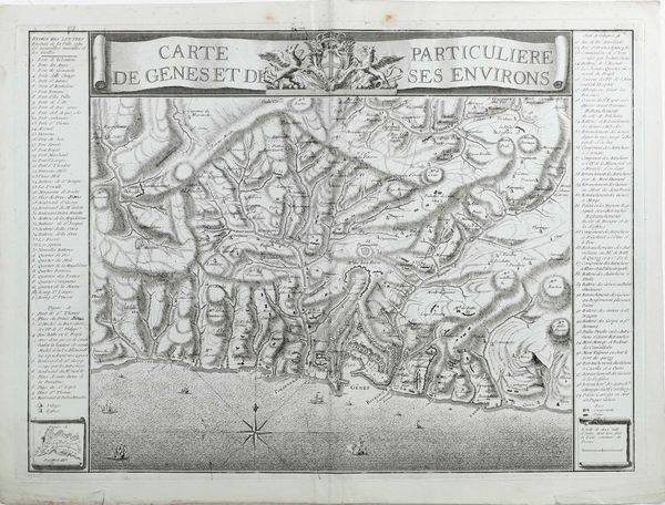 Carta topografica di Genova, met secolo XVIII  - Asta Stampe - Associazione Nazionale - Case d'Asta italiane