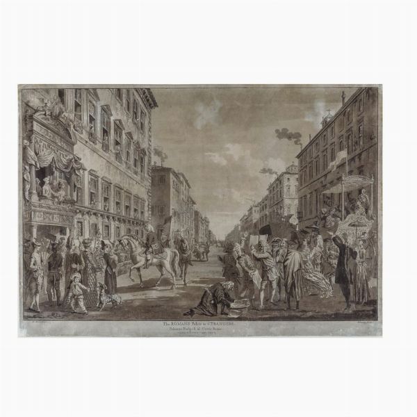 Paul Sandby (1731-1809) Scene del Carnevale romano con la corsa dei Berberi  - Asta Stampe - Associazione Nazionale - Case d'Asta italiane