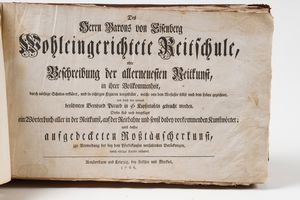 Volume FW Eisenberg, Wohleingerichtete Reitschule Betfchreibung der allerneueften reittunft...Amsterdam und leipzip, ben artftee und merltus 1766  - Asta Stampe - Associazione Nazionale - Case d'Asta italiane