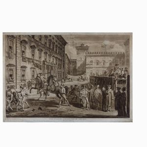 Paul Sandby (1731-1809) Scene del Carnevale romano con la corsa dei Berberi  - Asta Stampe - Associazione Nazionale - Case d'Asta italiane