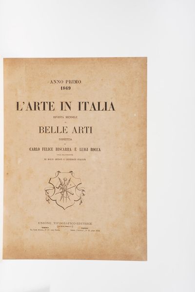 Autori vari- incisioni scuola dei grigi L'arte in Italia rivista mensile di belle arti anno primo e secondo, Torino, Unione tipografico-editrice, 1869-1870  - Asta Libri Antichi - Associazione Nazionale - Case d'Asta italiane