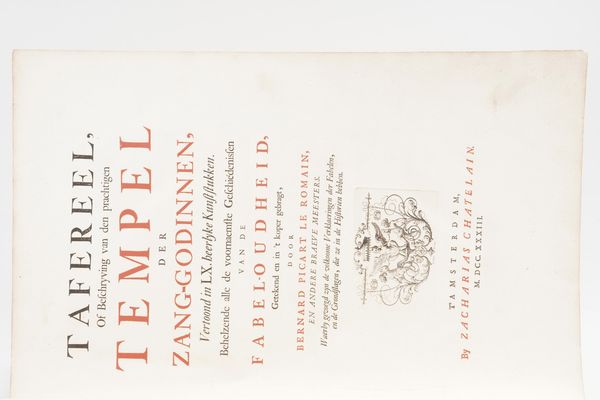 Picart, Bernard (1673-1733); Antoine de La Barre de;Beaumarchais; Michel de Marolles; Jacques Favereau De Tempel der Zang-Godinnen T'Amsterdam Z: Chatelain, 1733, 60 tavole  - Asta Libri Antichi - Associazione Nazionale - Case d'Asta italiane