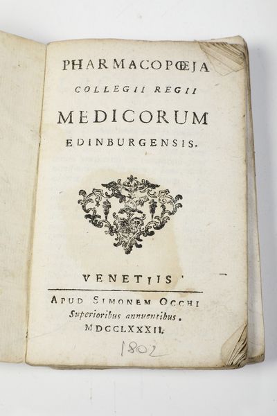 Pharmacopee (tre nel lotto) Pharmacopea Taurinensis jussu augustissimi regis, augustae taurinorium 1736, apud joannem baptistam  - Asta Libri Antichi - Associazione Nazionale - Case d'Asta italiane