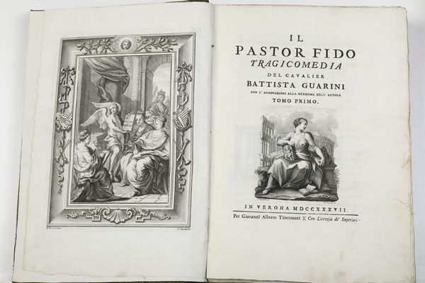 Quattro opere diverse del secolo XVIII Guarini Battista, Il pastor fido... Verona, T. Mermani, 1737-1738  - Asta Libri Antichi - Associazione Nazionale - Case d'Asta italiane