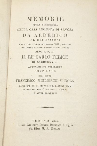 Autori vari Lotto di storia del Piemonte e Savoia  - Asta Libri Antichi - Associazione Nazionale - Case d'Asta italiane