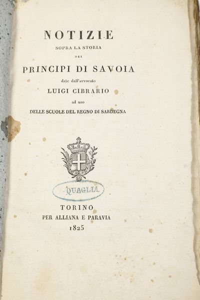 Autori vari Lotto di storia del Piemonte e Savoia  - Asta Libri Antichi - Associazione Nazionale - Case d'Asta italiane