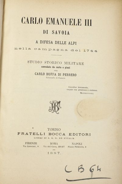 Autori vari Lotto di storia del Piemonte e Savoia  - Asta Libri Antichi - Associazione Nazionale - Case d'Asta italiane