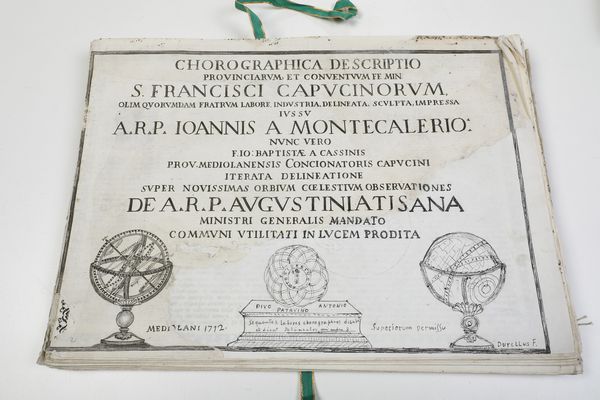 Autori vari (mappe attribuite a Giovanni da Montecalerio)<BR> Chorographica Descriptio provinciarum, et conventuum FF. Min. S. Francisci Capucinorum..., Milano, 1712  - Asta Libri Antichi - Associazione Nazionale - Case d'Asta italiane