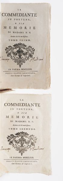 Chiari Pietro. Storia di Luigi Mandrino celebre contrabbandiere di Francia, Venezia, Fenziana, 1758.  - Asta Libri Antichi - Associazione Nazionale - Case d'Asta italiane