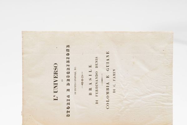 Denis Ferdinand Brasile, Venezia, Antonelli, 1838  - Asta Libri Antichi - Associazione Nazionale - Case d'Asta italiane