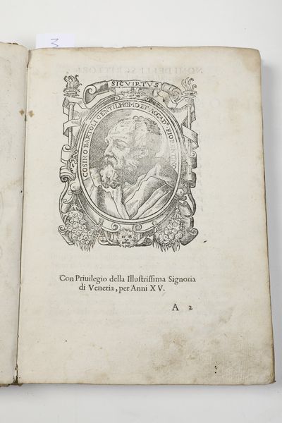 Cosimo Bartoli Del modo di misurare le distantie, le superficie, i corpi, le piante, le provincie, le prospettive, & tutte le altre cose terrene, che possono occorrere a gli huomini, secondo le vere regole di Euclide, & de gli altri pi lodati scrittori<BR>Venezia, Per Francesco Franceschi Sanese, 1589  - Asta Libri Antichi - Associazione Nazionale - Case d'Asta italiane