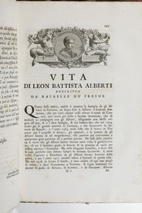 Leonardo Da Vinci-Raffaelle Du Fresne Trattato della pittura... nuovamente dato in luce con la vita dello stesso autore scritta da Du Fresne... si sono aggiunti i tre libri della pittura e il trattato della statua di Leon Battista Alberti... In Bologna, nellistituto delle scienze, 1786  - Asta Libri Antichi - Associazione Nazionale - Case d'Asta italiane