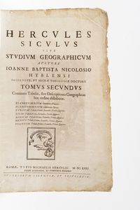 Nicolosi Giovanni Battista Hercules siculus sive studium geograficum auctore Ioanne Baptista Nicolosio...tomus secundus Romae Typis Michaelis Herculis 1671  - Asta Libri Antichi - Associazione Nazionale - Case d'Asta italiane