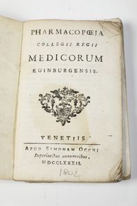 Pharmacopee (tre nel lotto) Pharmacopea Taurinensis jussu augustissimi regis, augustae taurinorium 1736, apud joannem baptistam  - Asta Libri Antichi - Associazione Nazionale - Case d'Asta italiane