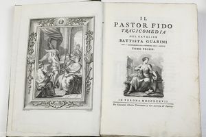 Quattro opere diverse del secolo XVIII Guarini Battista, Il pastor fido... Verona, T. Mermani, 1737-1738  - Asta Libri Antichi - Associazione Nazionale - Case d'Asta italiane