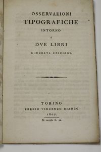 Giuseppe Vernazza Lotto di undici opere  - Asta Libri Antichi - Associazione Nazionale - Case d'Asta italiane