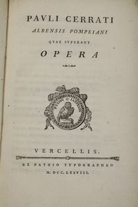 Giuseppe Vernazza Lotto di undici opere  - Asta Libri Antichi - Associazione Nazionale - Case d'Asta italiane