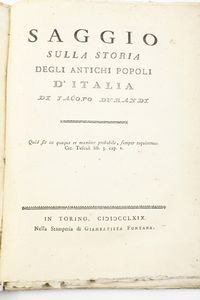 Jacopo Durandi Lotto di sei opere  - Asta Libri Antichi - Associazione Nazionale - Case d'Asta italiane