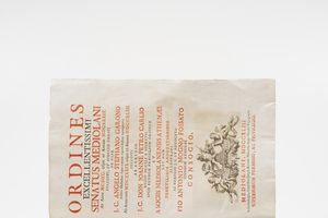 Angelo Stefano Garono Ordines Eccellentissimi Senatus Mediolani... Mediolani, Malatesta, 1743  - Asta Libri Antichi - Associazione Nazionale - Case d'Asta italiane