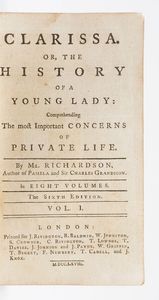 Samuel Richardson. Clarissa, London, Rivingston, 1768.  - Asta Libri Antichi - Associazione Nazionale - Case d'Asta italiane