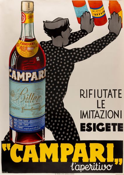 Louis Koller : Esigete Campari l'aperitivo  - Asta POP Culture e Manifesti d'Epoca - Associazione Nazionale - Case d'Asta italiane