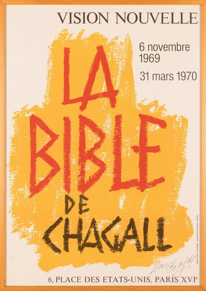 Marc Chagall : La Bible de Chagall, Vision Nouvelle - Paris  - Asta POP Culture e Manifesti d'Epoca - Associazione Nazionale - Case d'Asta italiane