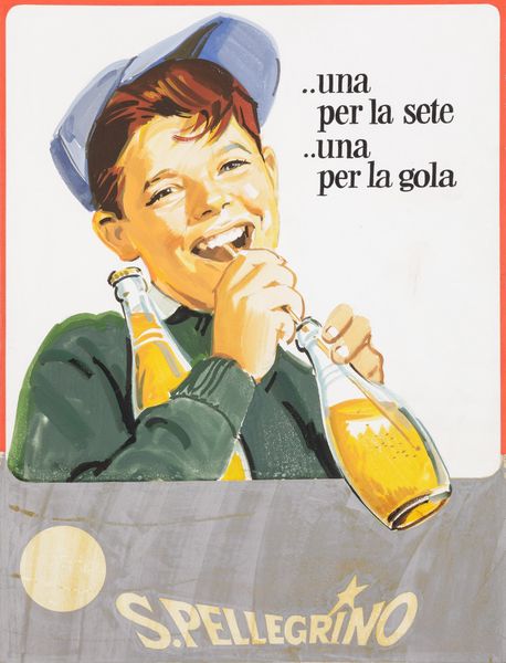 Mario Guida : Una per la sete una per la gola - S. Pellegrino  - Asta POP Culture e Manifesti d'Epoca - Associazione Nazionale - Case d'Asta italiane