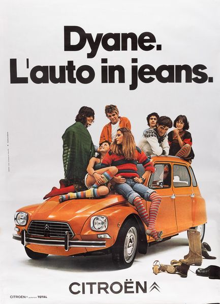 Anonimo : Dyane. Lauto in jeans  - Asta POP Culture e Manifesti d'Epoca - Associazione Nazionale - Case d'Asta italiane