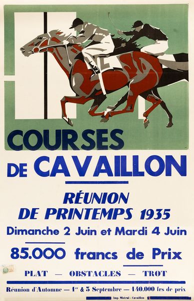 Anonimo : Courses de Cavaillon  - Asta POP Culture e Manifesti d'Epoca - Associazione Nazionale - Case d'Asta italiane