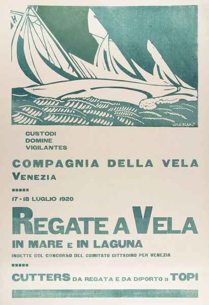 Giulio De Blaas : Regate a Vela in mare ed in laguna - Venezia  - Asta POP Culture e Manifesti d'Epoca - Associazione Nazionale - Case d'Asta italiane