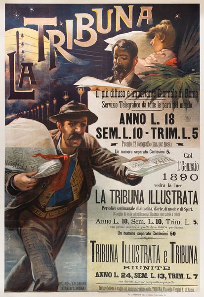 Anonimo : La Tribuna Illustrata - Roma  - Asta POP Culture e Manifesti d'Epoca - Associazione Nazionale - Case d'Asta italiane