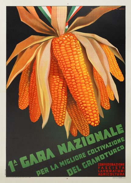 Walter Roveroni : 1 Gara Nazionale per la migliore coltivazione del granoturco  - Asta POP Culture e Manifesti d'Epoca - Associazione Nazionale - Case d'Asta italiane