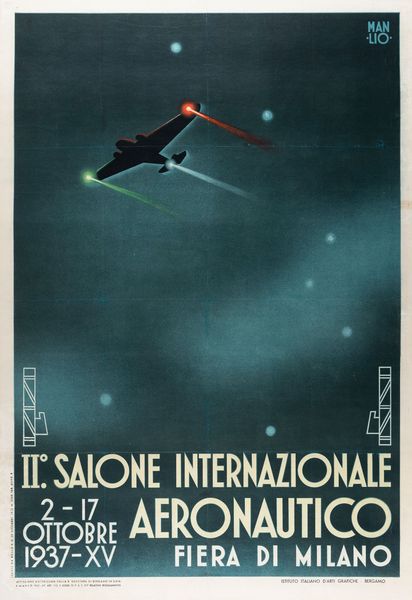 Parrini Manlio : II Salone Internazionale Aeronautico - Fiera di Milano  - Asta POP Culture e Manifesti d'Epoca - Associazione Nazionale - Case d'Asta italiane