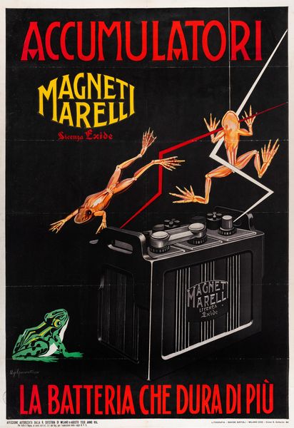 Ugo Giovinetti : Accumulatori Magneti Marelli  - Asta POP Culture e Manifesti d'Epoca - Associazione Nazionale - Case d'Asta italiane