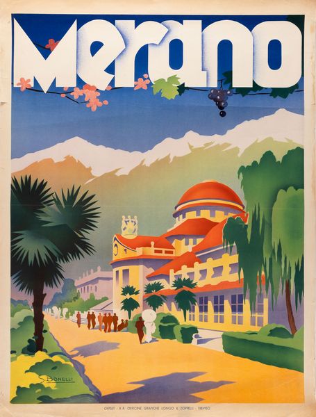 Silvio Bonelli : Merano (Kurhaus)  - Asta POP Culture e Manifesti d'Epoca - Associazione Nazionale - Case d'Asta italiane