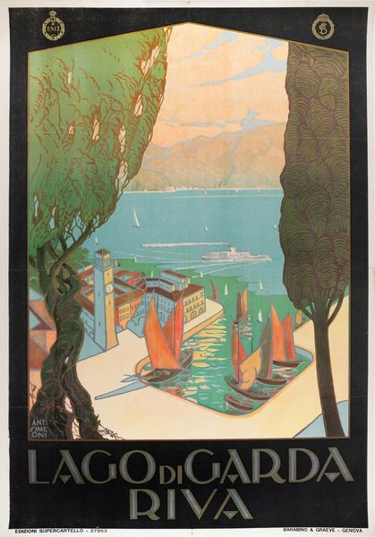 Antonio Simeoni : Lago di Garda - Riva  - Asta POP Culture e Manifesti d'Epoca - Associazione Nazionale - Case d'Asta italiane