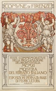 Galileo Chini - Feste Commemorative del Regno dItalia - Mostra del Ritratto italiano e Floricultura - Firenze.