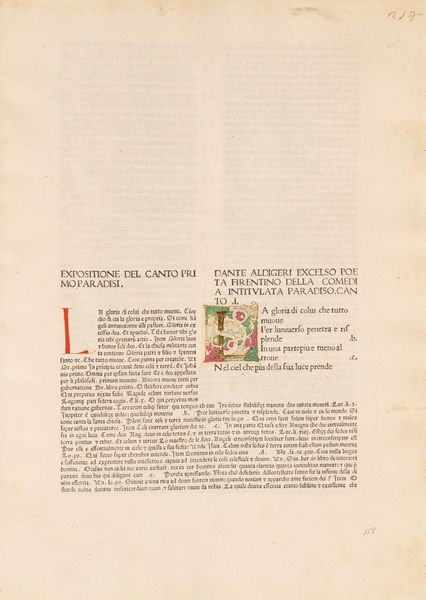 DANTE ALIGHIERI : La Commedia, [col commento di Jacopo della Lana e Martino Paolo Nidobeato, curata da Martino Paolo Nidobeato e Guido da Terzago. Aggiunto Il Credo]  - Asta Libri, Autografi e Stampe - Associazione Nazionale - Case d'Asta italiane