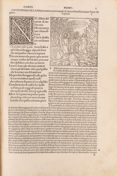 DANTE ALIGHIERI : La Commedia [Commento di Christophorus Landinus, edita da Piero da Figino. Aggiunte le Rime diverse; Marsilius Ficinius, Ad Dantem gratulatio]  - Asta Libri, Autografi e Stampe - Associazione Nazionale - Case d'Asta italiane