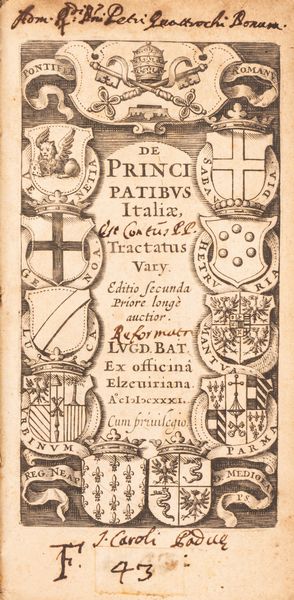 De principatibus Italiae tractatus vari  - Asta Libri, Autografi e Stampe - Associazione Nazionale - Case d'Asta italiane