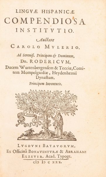 Carolo Mulerio : Linguae hispanicae compendiosa institutio  - Asta Libri, Autografi e Stampe - Associazione Nazionale - Case d'Asta italiane